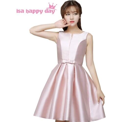 Satin ball gown short teen elegant puffy fitted prom elegant special occasion girls pageant dresses size 2 2020 tea dress H3823