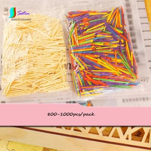 Colourful Small Ice Cream Match Wood Sticks Child Count Tools DIY Assembling Crafts Ornaments Material 800-1000pcs/pack S0243N