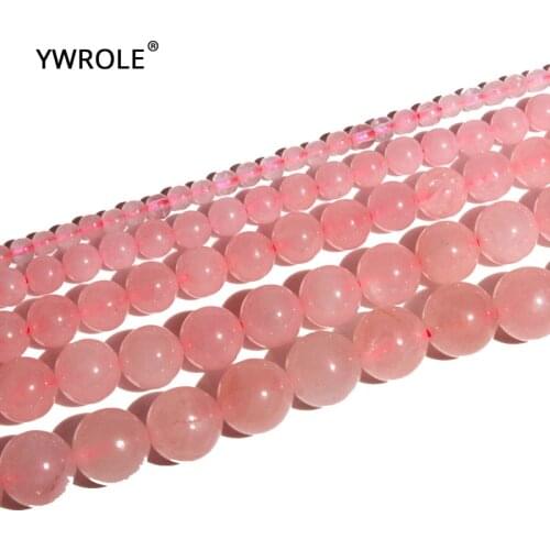 Natural Rose Crystal Pink Quartz Stone Round Beads For Jewelry Making DIY Bracelet Necklace 4/6/8/10/12 mm Strand 15'' Wholesale