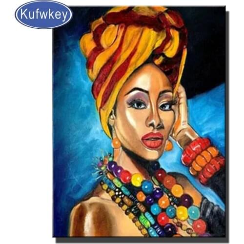 Full Drill Square Diamond Painting diy Picture Art"Fantasy African Woman"Cross Stitch Kit Diamond Embroidery Round Rhinestones