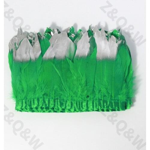 Natural 6-8 inch grass green goose feathers made of 2 meters cloth edge DIY shopping festival costume skirt decoration