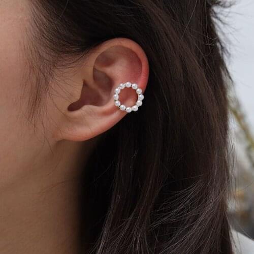 Non Piercing Ear Clips For Women Fashion Jewelry Small Elegant Round Pearl Earrings Clip Ladies Charms Jewellery Gifts