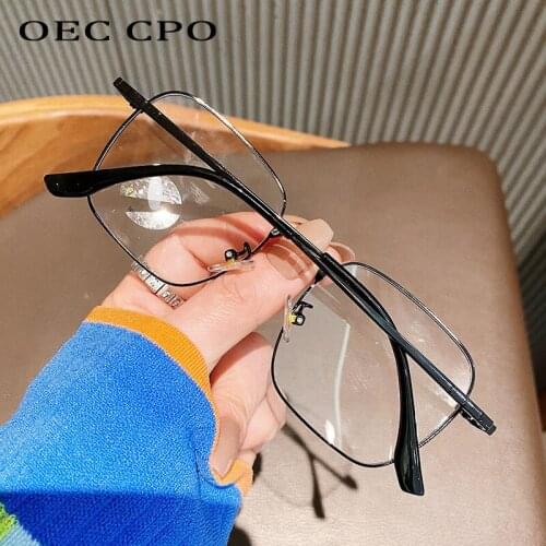 OEC CPO Fashion Square Glasses Women Clear Lens Transparent Glasses Men Vintage Optical myopia Eyeglasses Frame Female O864