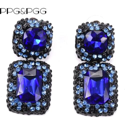 PPG&PGG New Hot glass crystal fashion earring vintage statement Earrings jewelry wholesale