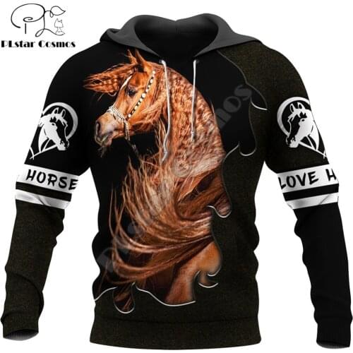 3D Printed Beautiful Horse Art Animal Hoodie Harajuku Sweatshirt Streetwear autumn hoodies Unisex Casual jacket Tracksuits DK007