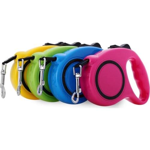 5M Retractable Dog Leash Extending Puppy Walking Leads Collars One-handed Lock Training Adjustable Pet Collar for Dogs Cats