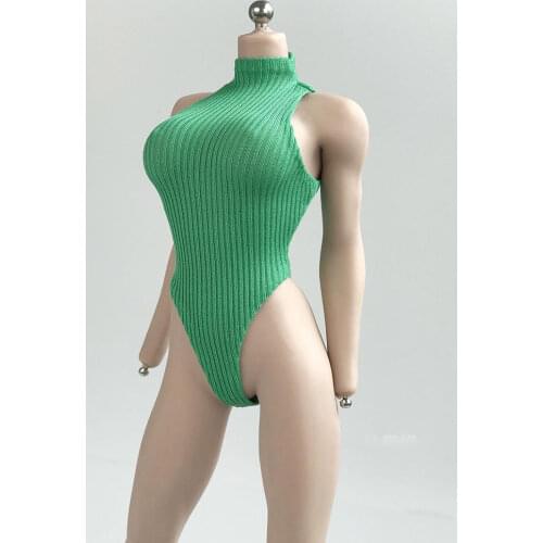 1/6 Scale Female Soldier With Rubberized Body Sleeveless High-fork One-piece Suit Fit 12 Inch Ph Tbl Action Figure Costume Model