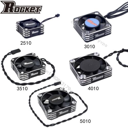 ROCKET 2PCS Cooling Fan 25 30 35 40 50mm SURPASS HOBBY Heat Dissipation Fans Metal Motor Fan Cover for Brushless Motor RC CAR