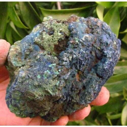 502g Gem Blue azurite Crystal Cluster&Green malachite on Matrix Mineral Specimen