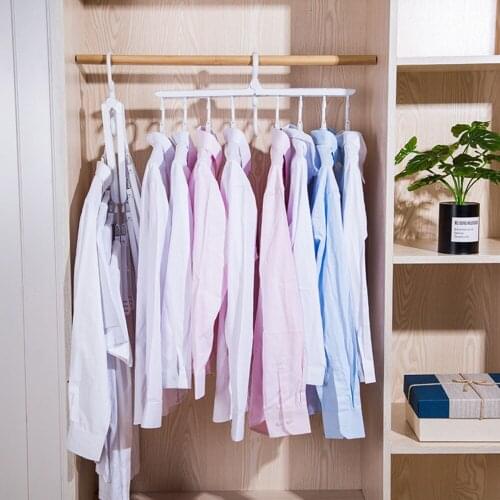 8 In 1clothes Hanger Folding Hangers 360 Degree Rotating Space Saving Hanger Magic Clothes Hanging Drying Rack Closet Organizer