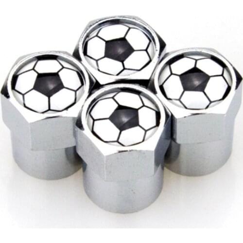 4pcs Car Tire Accessories Wheel Valve Caps Covers Football Logo for Ford Focus Volkswagen Polo Golf Toyota Honda Nissan Mazda