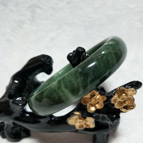 AAA Beautiful Bangle Chinese Green Jade Hand-Carved Bracelet 54mm-64mm KYY8758