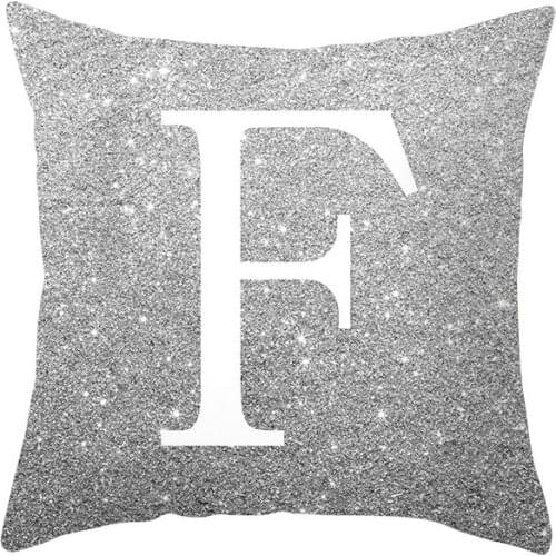Home Decor Star Silver White letter Pillow Case Cushion Cover Throw Decorative Sofa Living Room Polyester pillowcase 45x45Cm