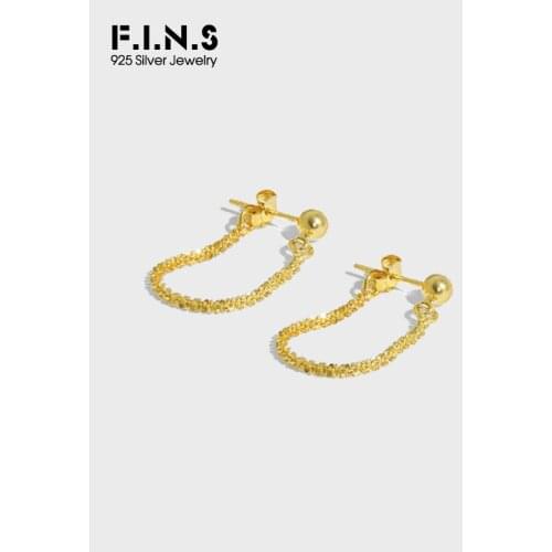F.I.N.S 2021Original Design Gypsophila Cauliflower Chain Genuine 925 Sterling Silver Stud Earrings Round Ball Studs Anti-Allergy