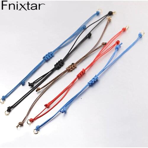 Fnixtar 5Pcs/Lot Red Black Brown Color Adjustable Rope Chain Braid Bracelets For Women DIY Handmade Making Jewelry Accessories