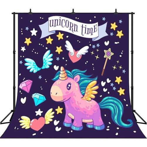 Unicorn Backdrop Birthday Party Newborn Baby Shower Photography Backgrounds fd