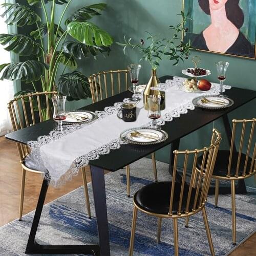 Lace Table Runner White Hollow Embroidery Table Runner 40*220cm Fashion Tablecloth Wedding Restaurant Hotel Party Decoration