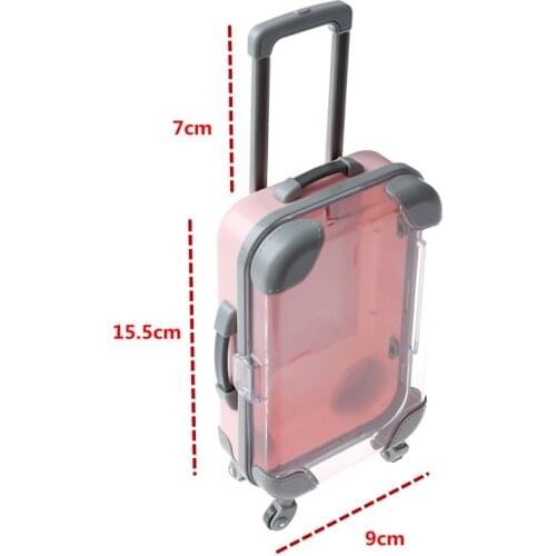Doll Furniture Plastic Travel Suitcase Trunk Case Luggage Doll 1/6 BJD Doll Accessories DIY Dollhouse Girls Kids Toys