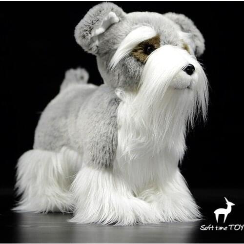 Soft Real Life Cesky Terrier|Bohemian Terrier Plush Doll Toy Cute Standing Schnauzer Dogs Model Gifts For Women