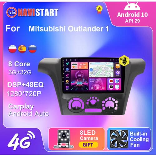 Multimedia Carplay Player For Mitsubishi Outlander 1 2002-2008 Android 10 2 Din 4G WiFi Car Radio GPS Navigation No DVD Tools