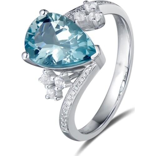 New Fashion Water drop Sapphire Gemstone Resizable Rings For Women 925 Sterling Silver Rings Wedding Engagement Party Jewelry