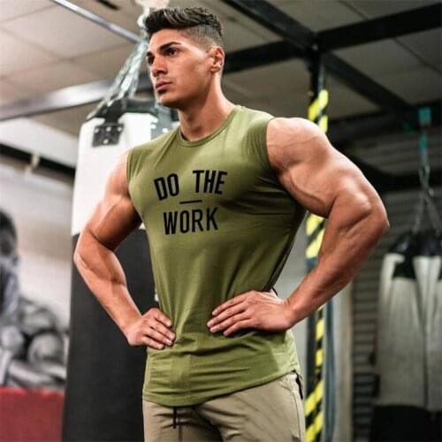 New Fashion Cotton Sleeveless Shirts Tank Top Men Fitness Shirt Mens Singlet Clothing Bodybuilding Workout Gym Vest Fitness Men