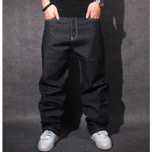 NEW FASHION Mens HIPHOP Jeans Cotton Loose Straight Pants Embroidery BBOY hip-hop Jeans Male Street Dancing Jeans Zipper Fly