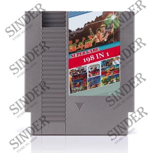 Full List 198 in 1 Game card 72 Pins 8 bit Game Cartridge Builtin Entire PCB Board Free shipping