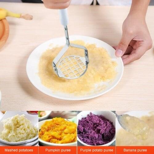 1 PCS High Quality Mashed Potato Masher Stainless Steel Manual Masher Fruit Mud Press With Plastic Handle Kitchen Gadgets