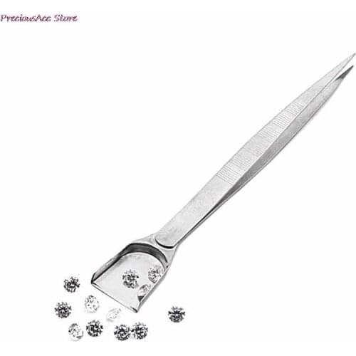 16cm Professional Diamond Tweezers With Scoops Shovels For Gem Beads Jewelry Tool