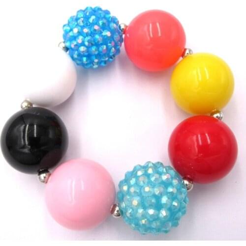 Baby Child Girls Birthday Presents 20MM Acrylic Beaded Chunky BubbleGum Strand Bracelets Bangle Princess Dress Outfits Jewelry
