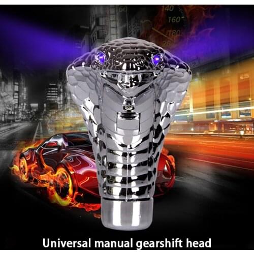Universal Car Manual Gear Stick Snake Shape Shift Knob Crystal Cobra Head With LED Lights For Automatic Transmission Car Tools