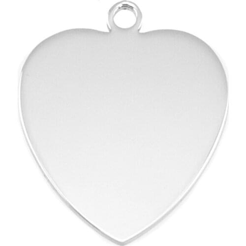 Silver Color/Gold Stainless Steel Mini Heart Charms For Jewelry Making Metal Blank Tags Pendant Mirror Polished Wholesale 50pcs