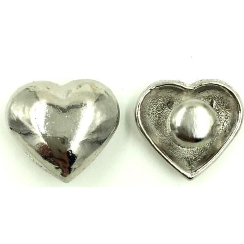 200Sets DIY Silver Tone Heart Shape Spike Studs Spots Garment Rivets 16x15mm