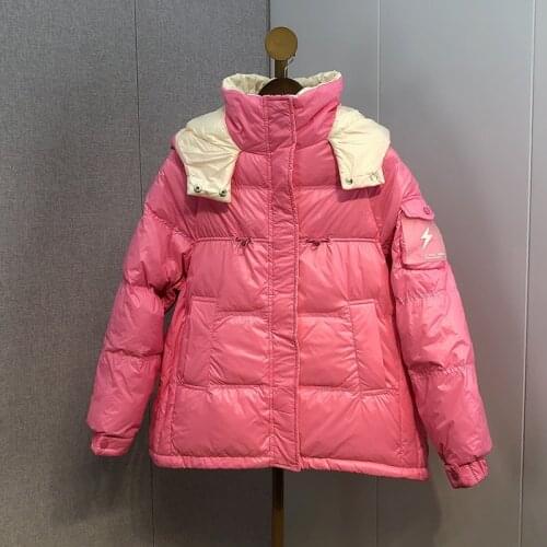 2021 New Winter Down Parka Coat Women Korean Hooded White Duck Down Jacket Casual Short Female Warm Loose Zipper Outwear Tops