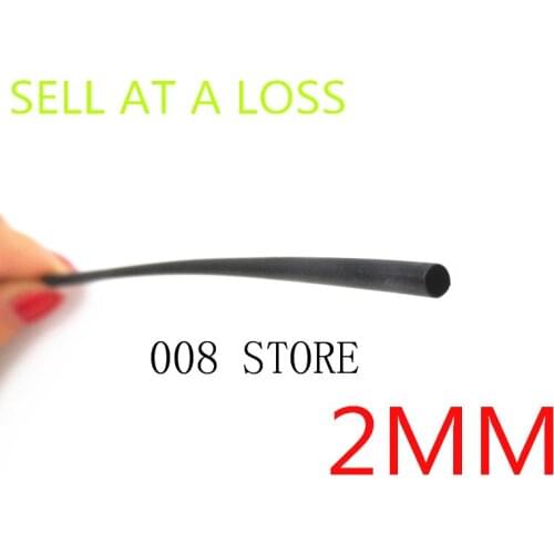 1 M/lot 2:1 Black 2mm Diameter L50 Heat Shrink Tubing Tube Sleeving Wrap Wire High Quality