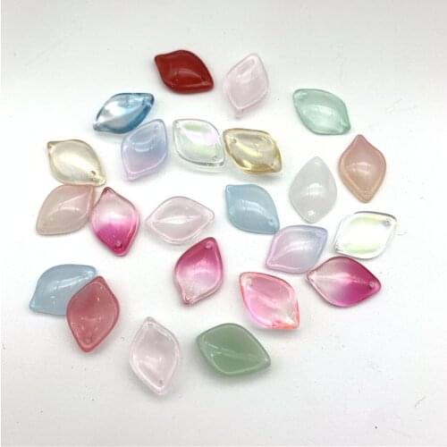 10pcs/bag) colored glaze petals, water droplets, lotus leaves, Czech colored glaze DIY accessories, antique hairpin material