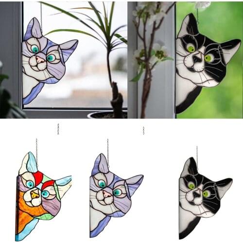 3pc Creative fun Cat acrylic Hanging Decorations Personality Cute Interest Pet hang pendant Decoration for Home and Car Decor