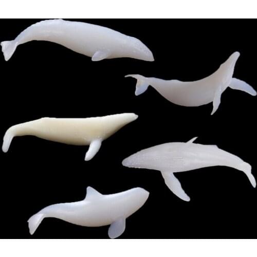 5Pcs Mini Whale Modeling Resin Mold Ocean Luminous Whale Fillers DIY Filling Materials Resin Art Jewelry Making Crafts
