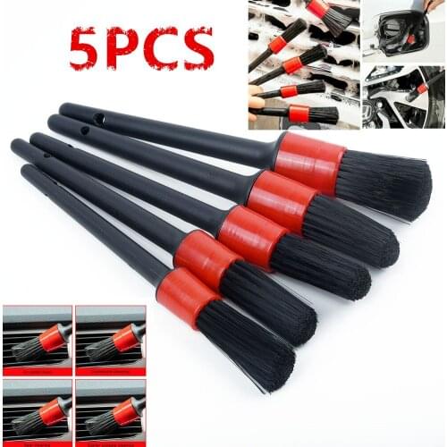 5Pcs Detailing Brush Dry Wet Cleaning Brushes Soft Car Care Supplies Detail Tool