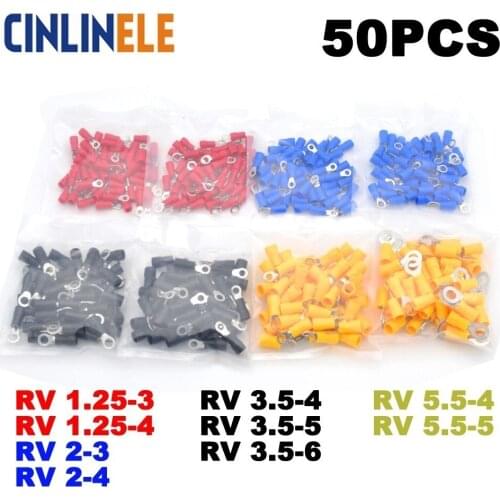 50Pcs Fork Spade Crimp Insulation Terminal SV1.25-3 SV1.25-4 SV2-3 SV2-4 SV3.5-4 SV3.5-5 SV3.5-6 SV5.5-4 SV5.5-5 Wire Connector