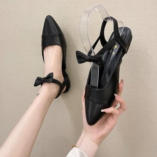 Butterfly Knot Flat Sandals Women Pu Leather Slip on Ladies Party Shoe Luxury Brand Woman Shoes