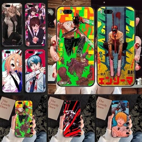 Anime Chainsaw Man Phone case For Xiaomi Mi Max Note 3 A2 A3 8 9 9T 10 Lite Pro Ultra black painting funda fashion back trend