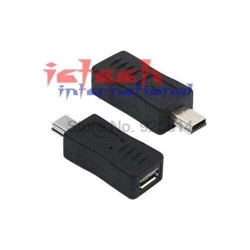 By dhl or ems 200pcs High Quality Black Micro USB Female to Mini USB Male Adapter Connector Converter Adaptor