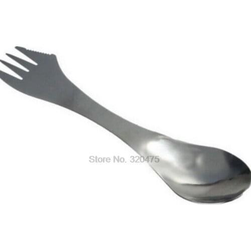By dhl 1000pcs 3 In 1 Spoon Fork Knife Fruit Dessert Dinner Utensils Spork Outdoor Picnic Cutlery Kitchen Gadget Stainless Steel