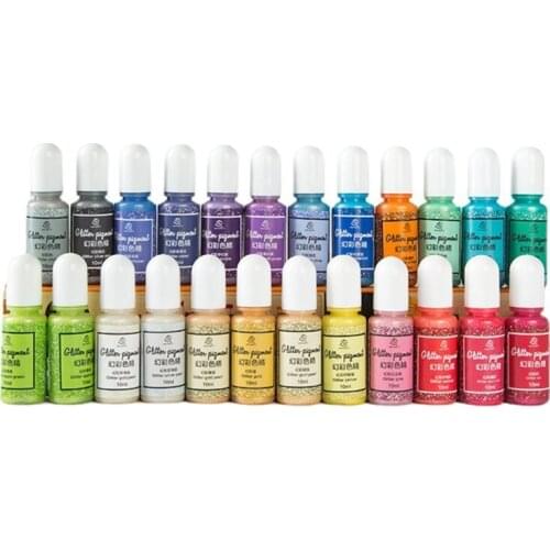 Epoxy Resin Pigment Liquid 24 Colors Colorant High Concentration Transparent Non-Toxic UV Epoxy Resin Dye for Art Paint