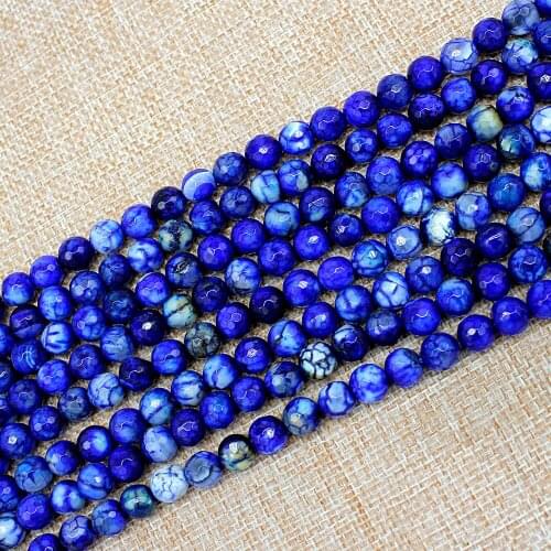 12mm Round Faceted Craceked Fire Agat Gem Stone Beads Spacer Strand 15"For Necklace Bracelets DIY Jewelry Making,Free Shipping