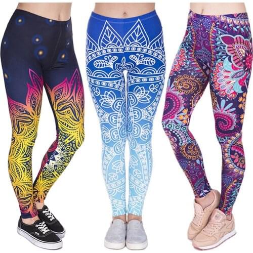 2020 NEW Brands Women Fashion Legging Aztec Round Ombre Printing Leggins Slim High Waist Leggings Woman Pants Leggings Women