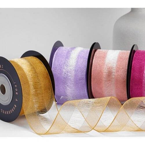 10yards 4cm Hollow Yarn Ribbon Wedding Birthday Party Decoration Bow Hat DIY Wedding Party Gift Wrapping Paper Craft Supplies