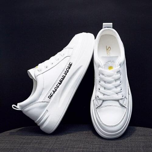 2020 Fashion Women Sneakers Fashion Breathble Vulcanized Shoes Pu leather Platform Lace up Casual White Skate Womans Shoes